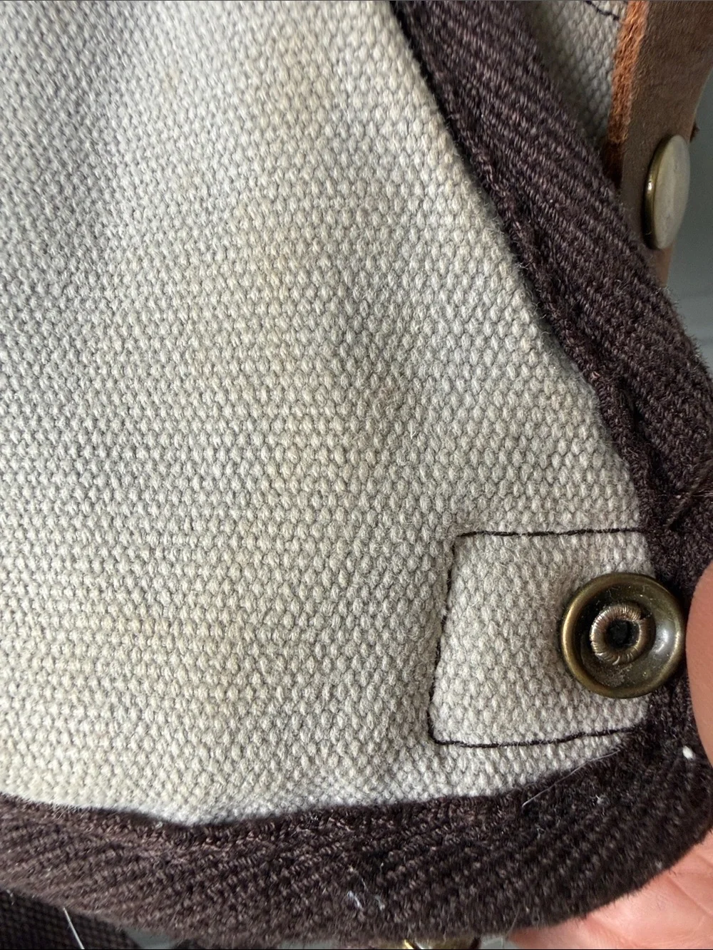 Casual Patchwork Crossbody Sling Bag - Brown & Cream